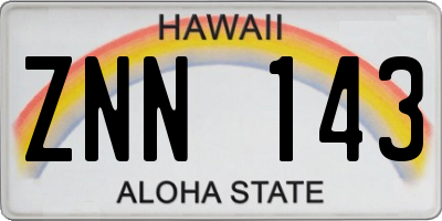 HI license plate ZNN143