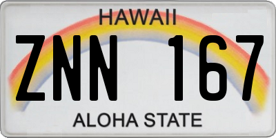 HI license plate ZNN167