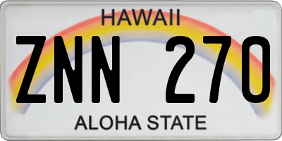HI license plate ZNN270