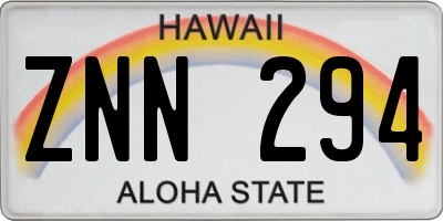 HI license plate ZNN294