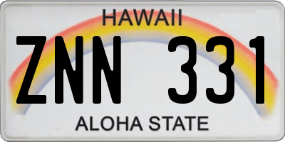 HI license plate ZNN331