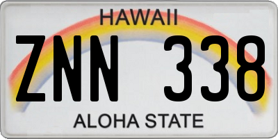 HI license plate ZNN338