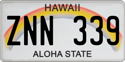 HI license plate ZNN339