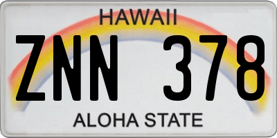 HI license plate ZNN378