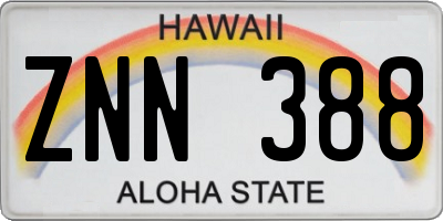 HI license plate ZNN388