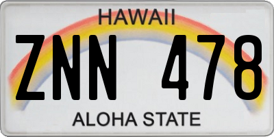 HI license plate ZNN478