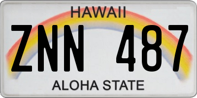 HI license plate ZNN487