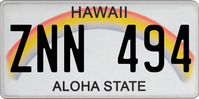 HI license plate ZNN494