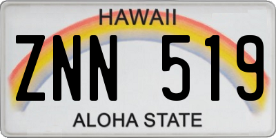 HI license plate ZNN519