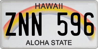 HI license plate ZNN596