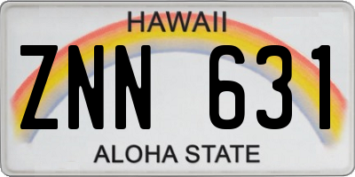 HI license plate ZNN631