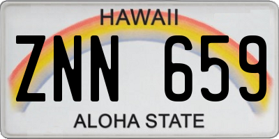 HI license plate ZNN659