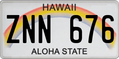 HI license plate ZNN676