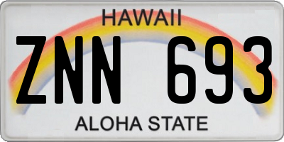 HI license plate ZNN693