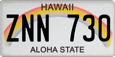 HI license plate ZNN730