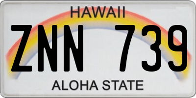 HI license plate ZNN739