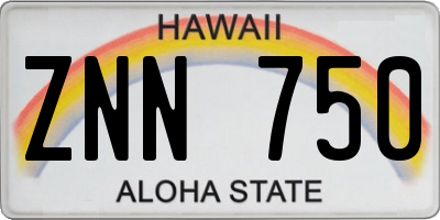 HI license plate ZNN750