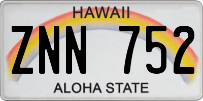 HI license plate ZNN752