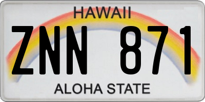 HI license plate ZNN871