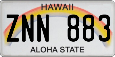 HI license plate ZNN883