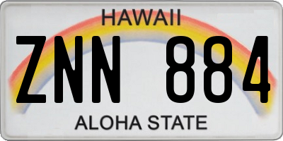 HI license plate ZNN884
