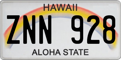 HI license plate ZNN928