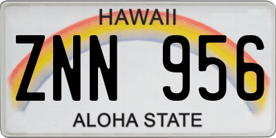HI license plate ZNN956