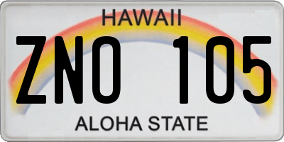 HI license plate ZNO105