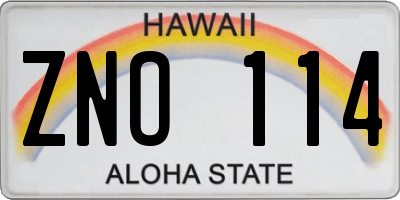 HI license plate ZNO114