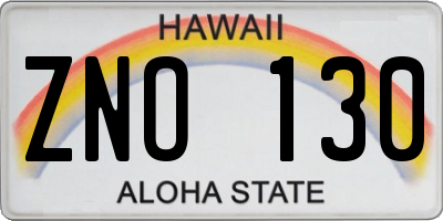 HI license plate ZNO130