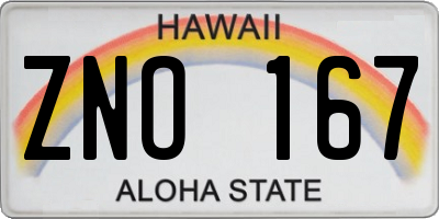 HI license plate ZNO167