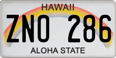 HI license plate ZNO286