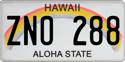 HI license plate ZNO288