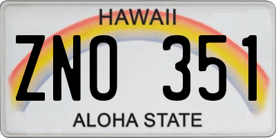 HI license plate ZNO351
