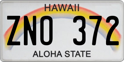 HI license plate ZNO372