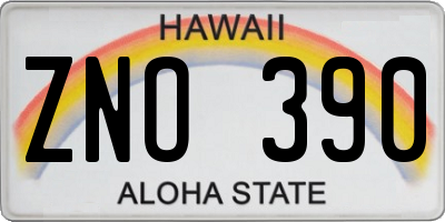 HI license plate ZNO390