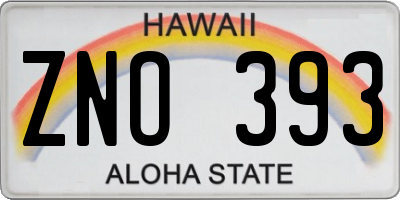 HI license plate ZNO393