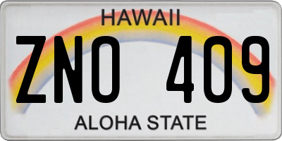HI license plate ZNO409