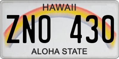 HI license plate ZNO430