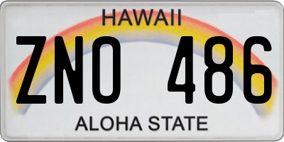 HI license plate ZNO486