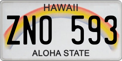 HI license plate ZNO593