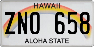 HI license plate ZNO658
