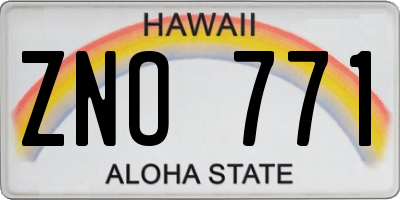 HI license plate ZNO771