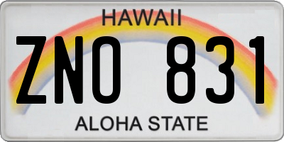 HI license plate ZNO831