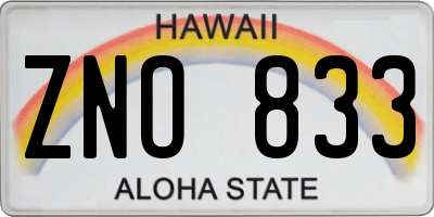 HI license plate ZNO833