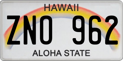 HI license plate ZNO962