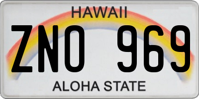 HI license plate ZNO969
