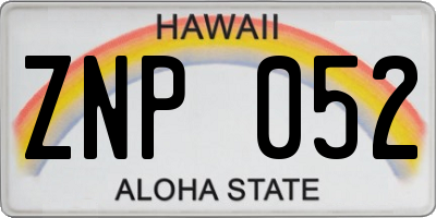 HI license plate ZNP052