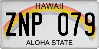 HI license plate ZNP079