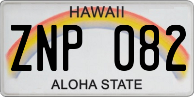 HI license plate ZNP082